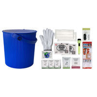 八幡化成 防災セット ウェイビー 座れる防災バケツセット 15点セット ブルー 493145 1個（直送品）