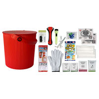 八幡化成 防災セット ウェイビー 車載用 座れる防災バケツセット レッド 493150 1個（直送品）