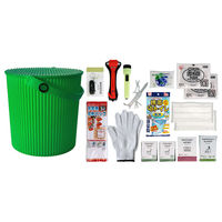 八幡化成 防災セット ウェイビー 車載用 座れる防災バケツセット グリーン 493152 1個（直送品）