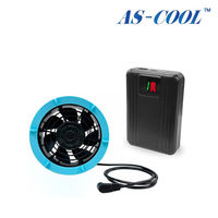 セーフラン安全用品 AS-COOL(TM) 専用取付ファン&専用バッテリーセット ASFB01 1セット(2点入)（直送品）