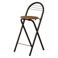 弘益 折りたたみ椅子 ブラック×ブラウン 476380 1個（直送品）