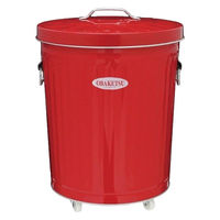 渡辺金属工業 ゴミ箱 33L 屋外兼用 キャスター付き レッド 233649 1個（直送品）