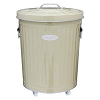 渡辺金属工業 ゴミ箱 33L 屋外兼用 キャスター付き アイボリー 233648 1個（直送品）