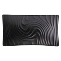 ミヤザキ食器 プレート 18.5cm 長角皿 M.STYLE アンビエンテ TEIEN ストーンウェア ブラック 381343 1個（直送品）