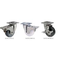 ステンレスキャスター自在ストッパー付タイプ 125mmモノマーキャスティングナイロン(B入)車輪付 SUーSTCー125MSCSー2（直送品）