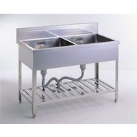 テラオカ 2槽シンク SUS304 / 2S180ー60S(BG150x60) 2S180-60S 1台（直送品）