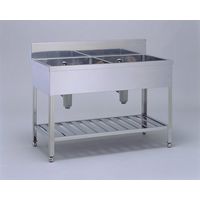 テラオカ 2槽シンク SUS430 / 2S120ー45C(BG90x30) 2S120-45C 1台（直送品）