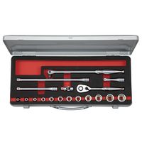 京都機械工具 KTC 9.5SQ 18点組 ソケットレンチセット 六角形状 TB318A 1セット（直送品）