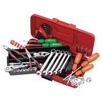 京都機械工具 KTC 40点組 9.5SQ 工具セット 片開き樹脂ケースセット レッド SK34025PS 1セット（直送品）