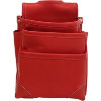 藤原産業 コヅチ 革製腰袋3段 レッド CHSー06R 1個（直送品）