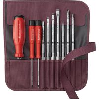 ピービースイスツールズ 差替式ドライバーセット 9本組 ボルドーロールアップケース付 38218.BO 1セット（直送品）
