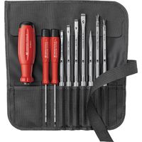 ピービースイスツールズ 差替式ドライバーセット 9本組 ブラックロールアップケース付 38218.BK 1セット（直送品）