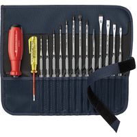 ピービースイスツールズ 差替式ドライバーセット 14本組 グレーロールアップケース付 38222.GY 1セット（直送品）