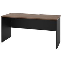 【法人限定/車上渡し】アール・エフ・ヤマカワ プラン木製デスクW1400×D600 ウォルナット×ブラック脚 RFPD-1460DM-BL（直送品）