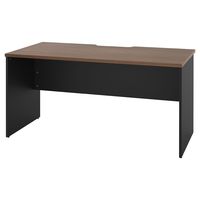 【法人限定/車上渡し】アール・エフ・ヤマカワ プラン木製デスクW1400×D700 ウォルナット×ブラック脚 RFPD-1470DM-BL（直送品）