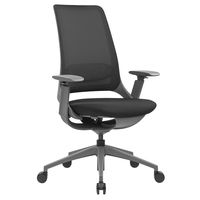 【法人限定/車上渡し】アール・エフ・ヤマカワ ハグ チェア 可動肘ランバー付き ブラック グレーフレーム RFHUC-001BK-GF 1個（直送品）