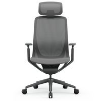 【法人限定/車上渡し】アール・エフ・ヤマカワ アリア チェア可動肘 ヘッドレスト付き ダークグレー RFARC-001DG-HR 1個（直送品）