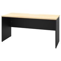 【法人限定/車上渡し】アール・エフ・ヤマカワ プラン木製デスク W1400×D600 ナチュラル×ブラック脚 RFPD-1460NA-BL（直送品）