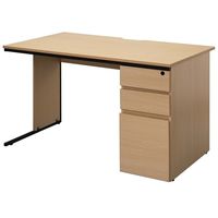 【法人限定/車上渡し】アール・エフ・ヤマカワ ワークデスクII片袖 W1200×D700 ナチュラルII GZWC2-1270NA2 1個（直送品）