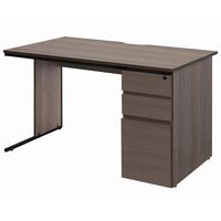 【法人限定/車上渡し】アール・エフ・ヤマカワ ワークデスクII片袖 W1200×D700 ウォルナットII GZWC2-1270DM2 1個（直送品）