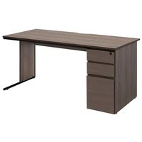 【法人限定/車上渡し】アール・エフ・ヤマカワ ワークデスクII片袖 W1400×D700 ウォルナットII GZWC2-1470DM2 1個（直送品）