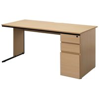 【法人限定/車上渡し】アール・エフ・ヤマカワ ワークデスクII片袖 W1400×D700 ナチュラルII GZWC2-1470NA2 1個（直送品）