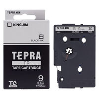キングジム テプラ TEPRA TR テープカートリッジ 幅9mm 白ラベル(黒文字) 白 TC9S-H 1個（直送品）