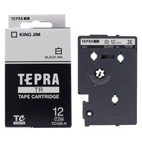 キングジム テプラ TEPRA TR テープカートリッジ 幅12mm 白ラベル(黒文字) 白 TC12S-H 1個（直送品）