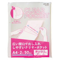 リヒトラブ リクエスト 広い間口で出し入れしやすいクリヤーポケット ファイル 交換用 A4 2穴 G49290 1組（直送品）