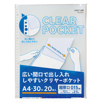 リヒトラブ リクエスト 広い間口で出し入れしやすいクリヤーポケット ファイル 交換用 A4 30穴 G49310 1組（直送品）