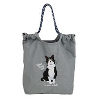 センバドー アニマル刺繍コードトート ハチワレ 623-7737 1個（直送品）