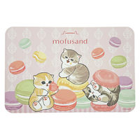 バスマット 40×60cm モフサンド 珪藻土入り ソフトバスマット mofusand マカロンにゃん 493757 1個（直送品）