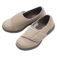 徳武産業 介護シューズ かるっふわっウォークラメ M~LL 両足 3E 外出用 ベージュL 410211 1個（直送品）