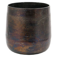 ホワイエ 植木鉢 AM3.5ベース アルミ 直径13×高さ13cm ブラック 410509 1個（直送品）