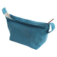 デュプリュス ポーチ ウォッシュドコットン Lサイズ 綿 100% 小物入れ 化粧ポーチ ブルー 463799 1個（直送品）