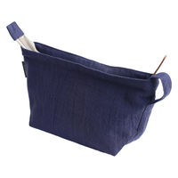 デュプリュス ポーチ ウォッシュドコットン Lサイズ 綿 100% 小物入れ 化粧ポーチ ネイビー 463803 1個（直送品）