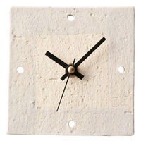 ヤマ庄陶器 置時計 Clay 信楽焼 ホワイト 472198 1個（直送品）