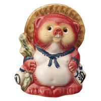 ヤマ庄陶器 置物 ReTanuki 信楽焼 たぬき レッド 472205 1個（直送品）