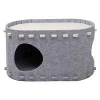 Petner ペットハウス 猫 フロッキー 隠れん坊ハウス グレー 479761 1個（直送品）