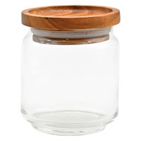 スワンソン商事 保存容器 ガラスジャー 500ml 天然木 アカシア 485409 1個（直送品）