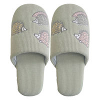 アセット スリッパ リサ・ラーソン はりねずみワッフル L 26.0~27.0cm 洗える グリーン 485754 1個（直送品）