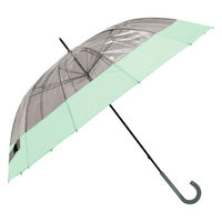 小川 長傘 -0& ゼロアンド 12本骨 クリア アンブレラ 雨傘 60cm ミント 486384 1個（直送品）