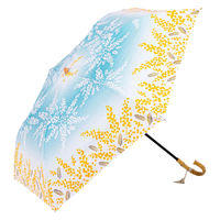 小川 日傘 河馬印本舗 2段 折りたたみ傘 晴雨兼用 手開き式 50cm ミモザ 486405 1個（直送品）