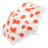 小川 日傘 河馬印本舗 折りたたみ傘 晴雨兼用 手開き式 50cm ポピー 486413 1個（直送品）