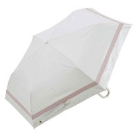 小川 折りたたみ傘 晴雨兼用 LINEDROPS グログランリボン 50cm 手開き式 ホワイト 489368 1個（直送品）