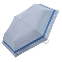 小川 折りたたみ傘 晴雨兼用 LINEDROPS グログランリボン 50cm 手開き式 ブルーグレー 489370 1個（直送品）