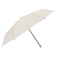 小川 雨傘 折りたたみ傘 LINEDROPS ピンドット カフス 55cm 手開き式 ベージュ 489421 1個（直送品）