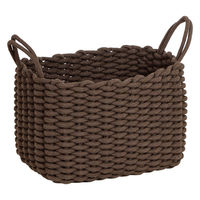 紅石 かご コットンロープバスケット スクエア 収納 バスケット 幅35×奥行25×高さ25cm 489934 1個（直送品）