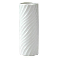 ケー・イー・アイ 花瓶 モノトーンフラワーベース 陶器 直径7×高さ20cm ホワイト 412507 1個（直送品）