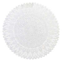 加栄レース テーブルクロス 93cm 撥水加工 円 レース 日本製 ホワイト 364054 1個（直送品）